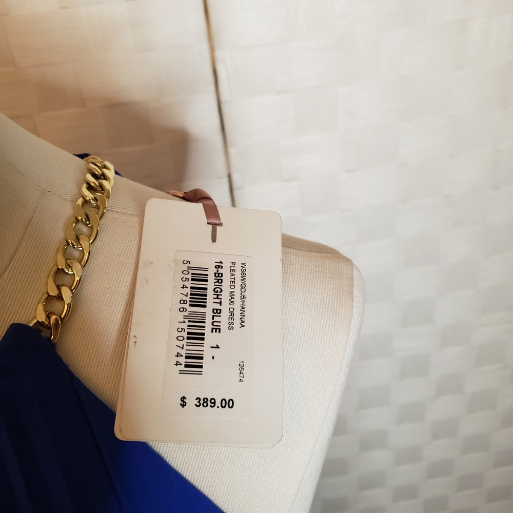 TED BAKER NWT Blue pleated swing maxi dress - Picture 5 of 8